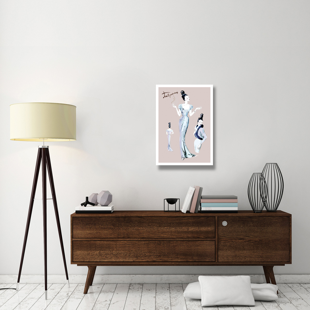 Elegance with an Up-Do, 1947-Paper Art-22&quotx32"