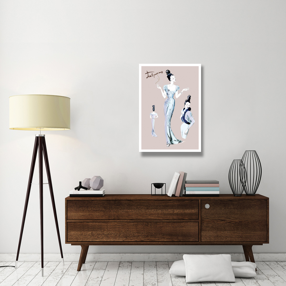 Elegance with an Up-Do, 1947-Paper Art-26&quotx38"