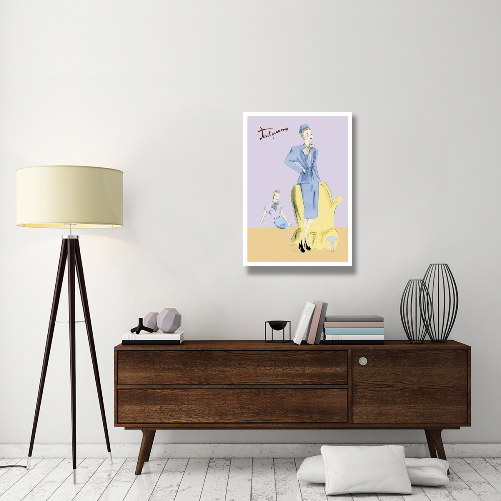Daytime Suit in Blue, 1947-Paper Art-26&quotx38"