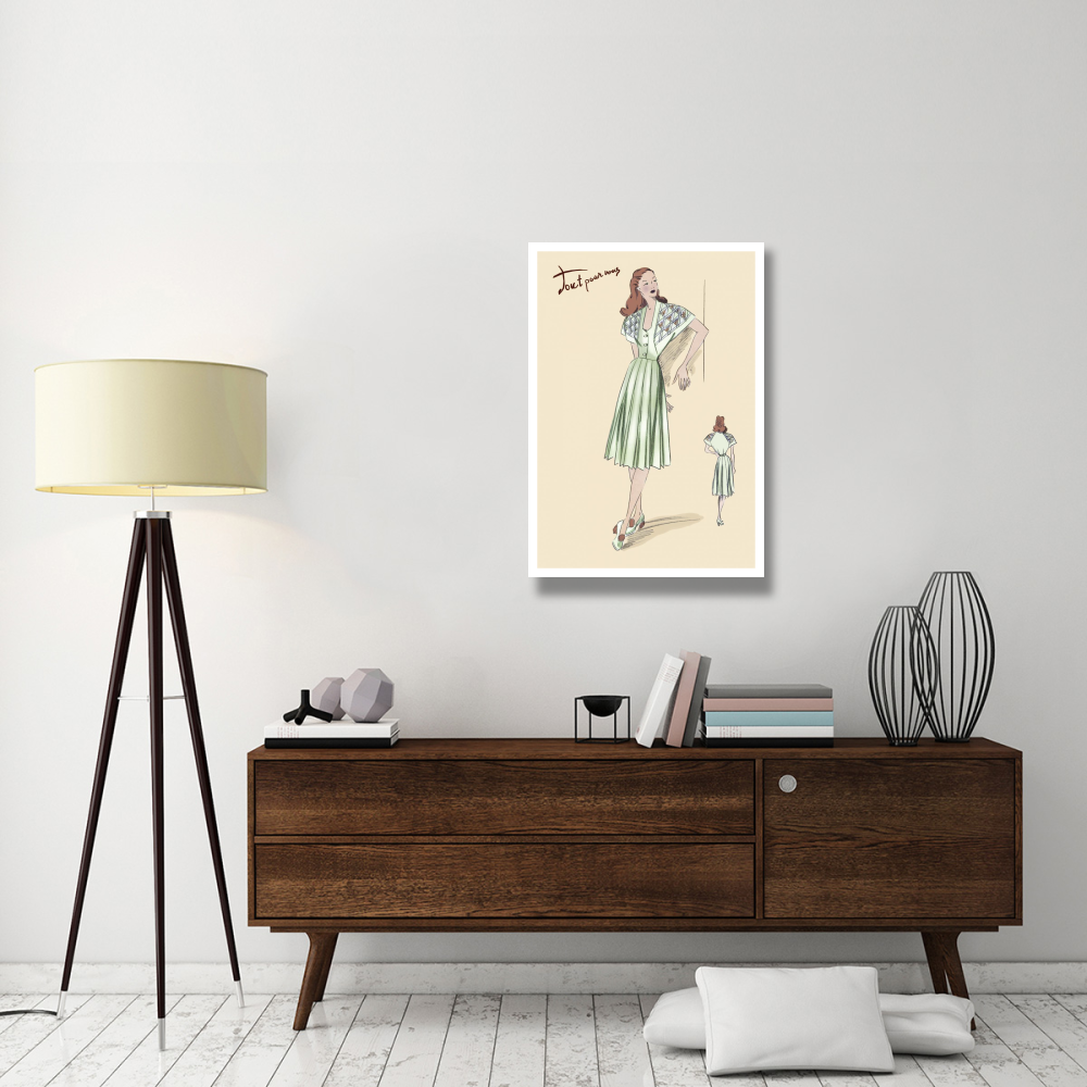 Pleated Summer Dress, 1947-Paper Art-26&quotx38"