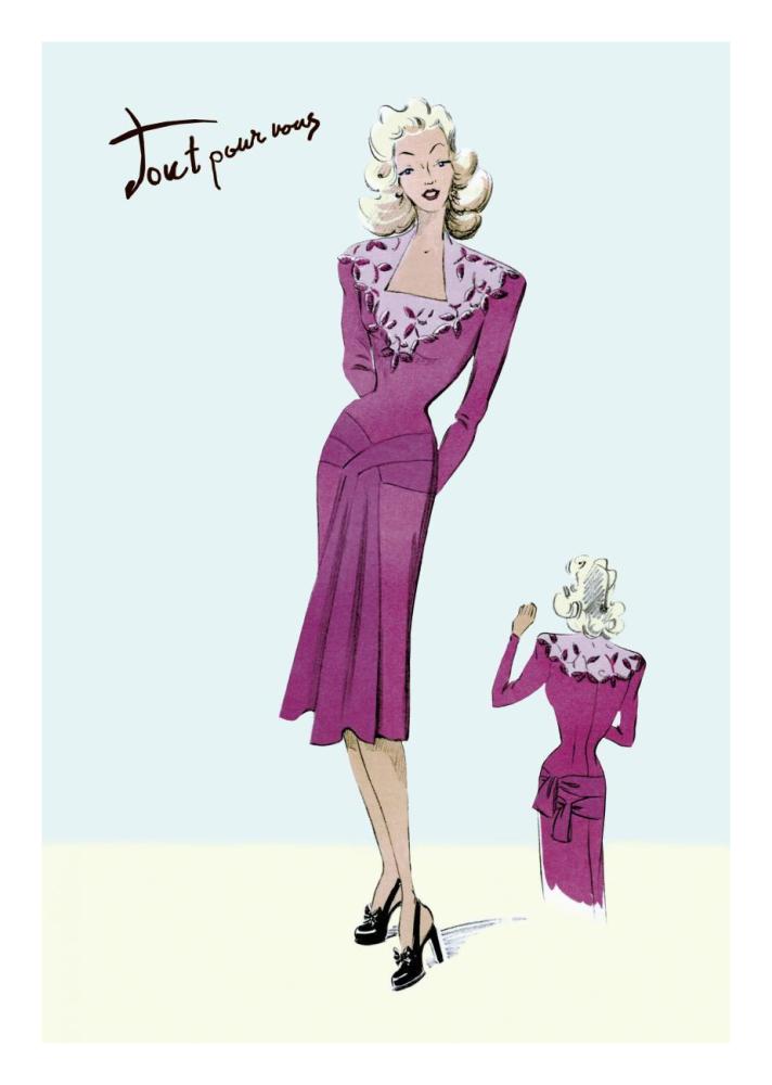 Flower Dress, 1947-Paper Art-18"x26"