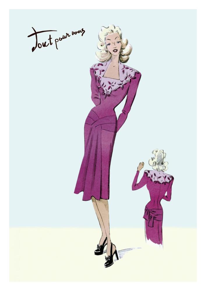 Flower Dress, 1947-Paper Art-22"x32"