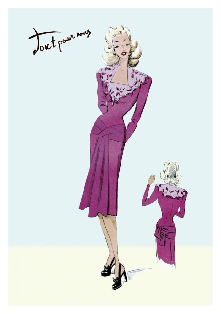 Flower Dress, 1947-Paper Art-26"x38"