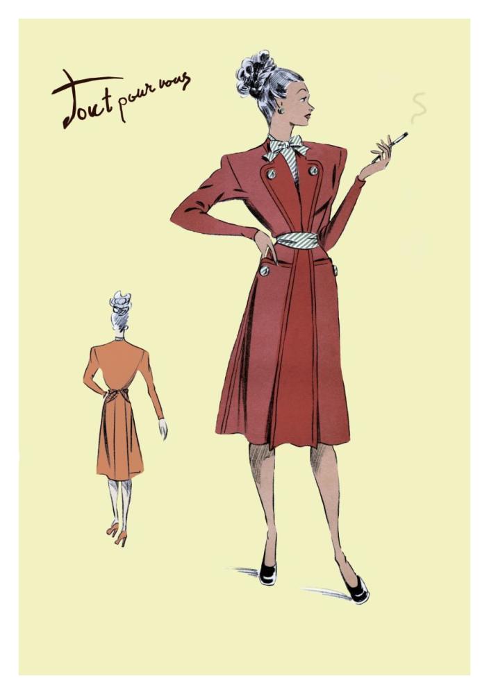 Jacket Dress, 1947-Paper Art-26"x38"