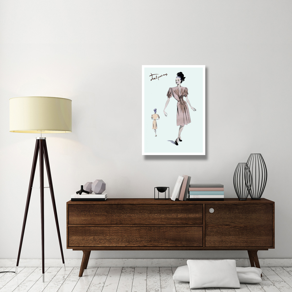 Party Dress with Pleats, 1947-Paper Art-26&quotx38"