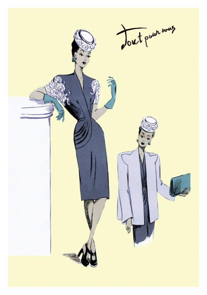 Classy Evening Wear, 1947-Paper Art-26"x38"