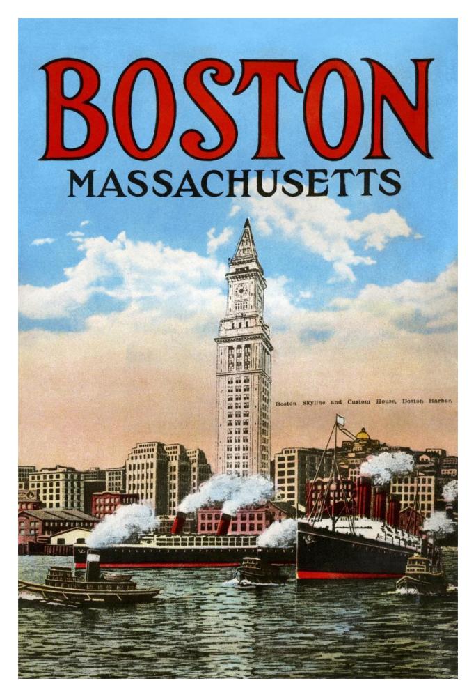 Boston Massachusetts-Paper Art-14"x20"