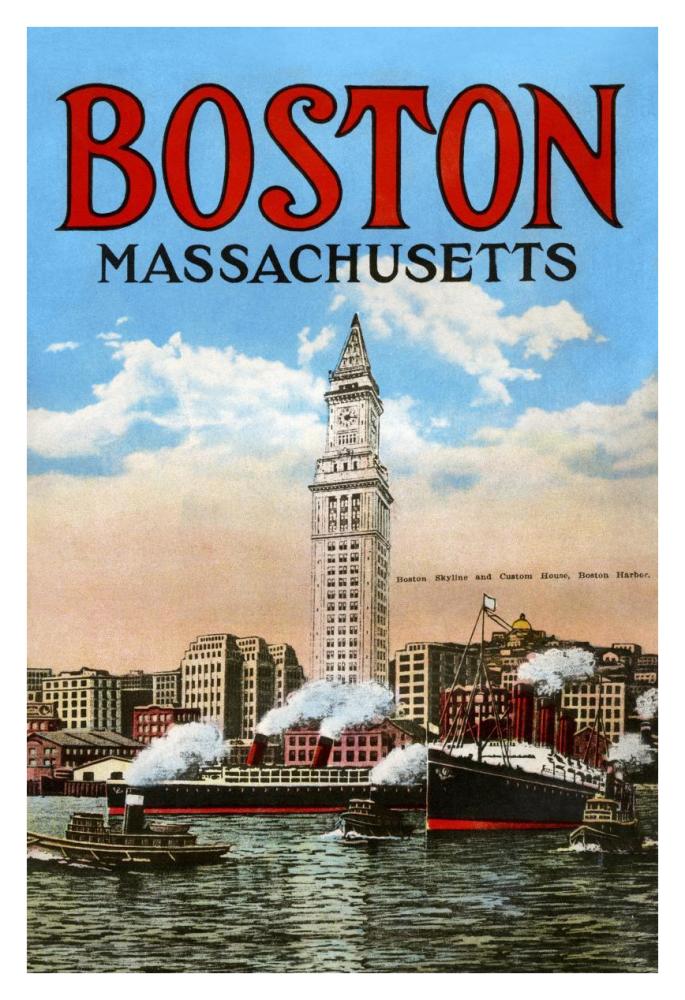 Boston Massachusetts-Paper Art-26"x38"