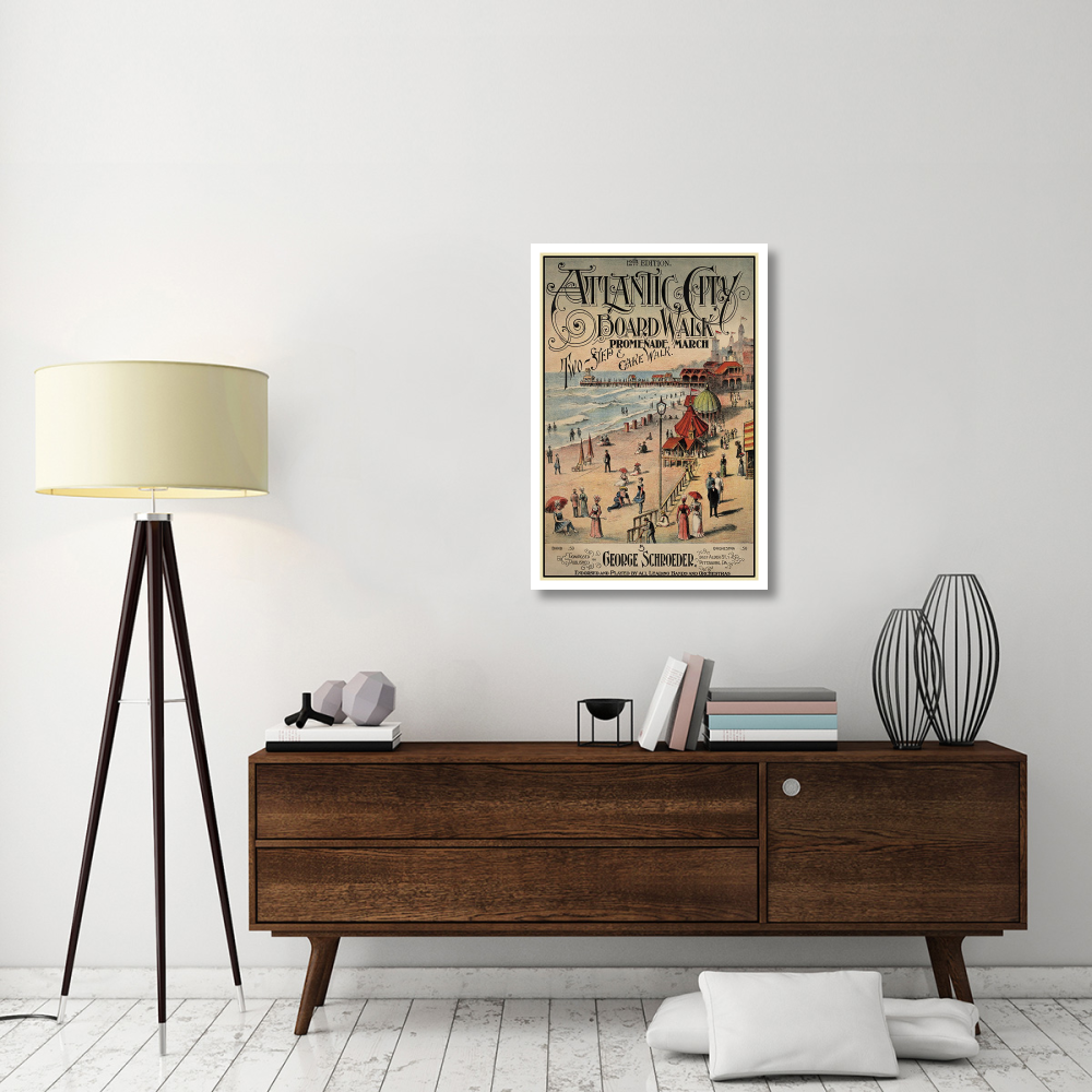 Atlantic City Board Walk Promenade March-Paper Art-26&quotx38"