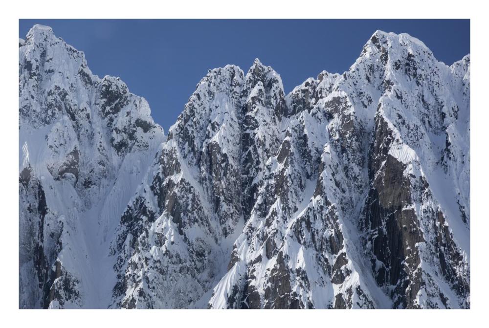 Peaks of Takhinsha Mountains near Haines, Alaska-Paper Art-26"x18"