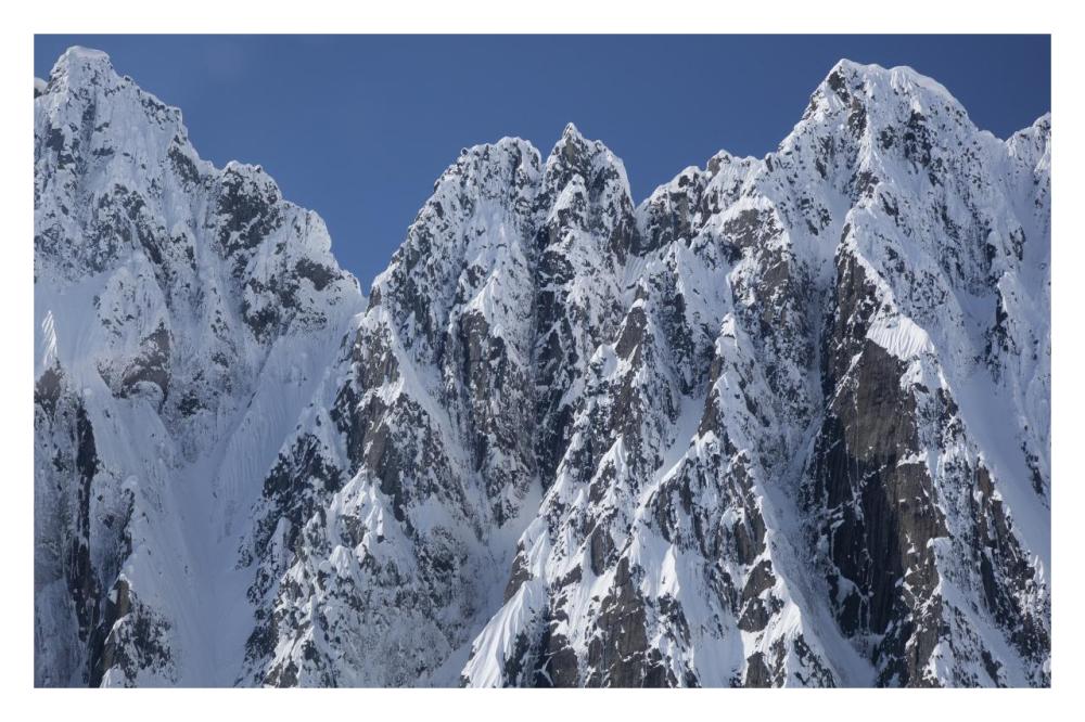 Peaks of Takhinsha Mountains near Haines, Alaska-Paper Art-32"x22"