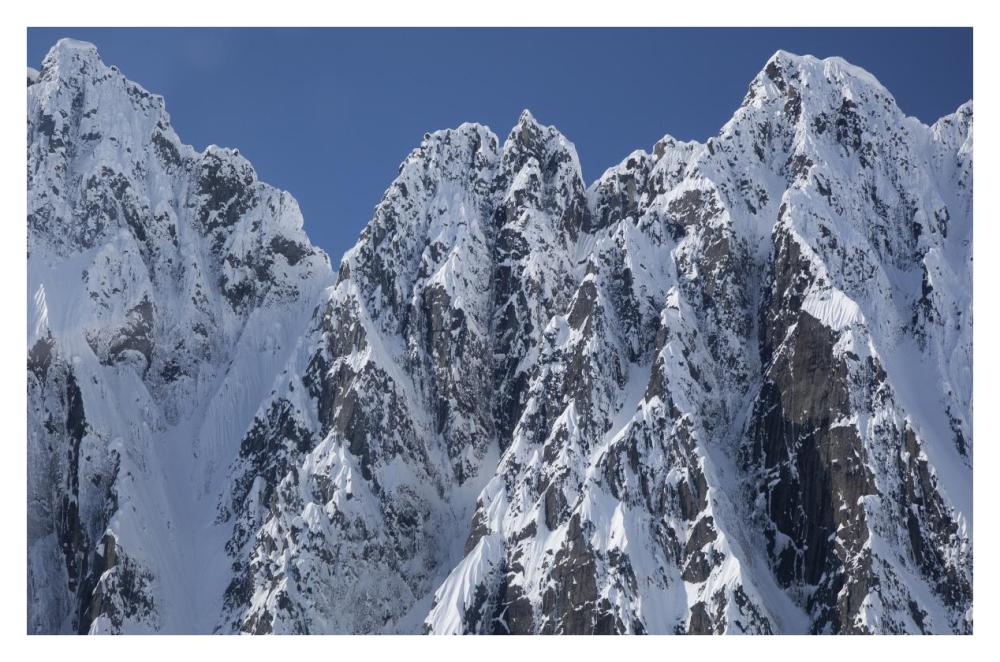 Peaks of Takhinsha Mountains near Haines, Alaska-Paper Art-38"x26"