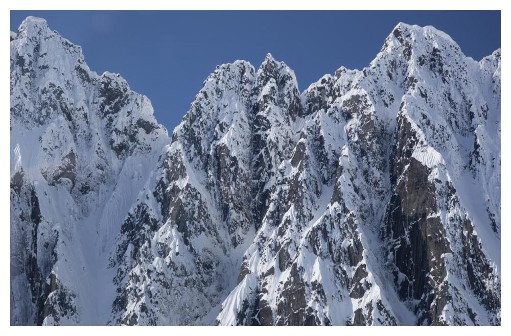 Peaks of Takhinsha Mountains near Haines, Alaska-Paper Art-50"x34"