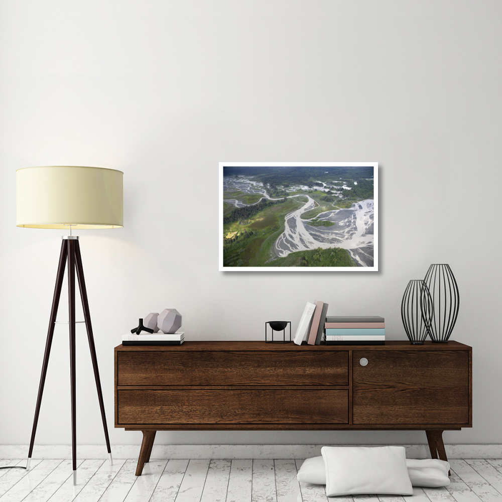 Kwik Stream in taiga, Wrangell-St. Elias National Park, Alaska-Paper Art-38&quotx26"