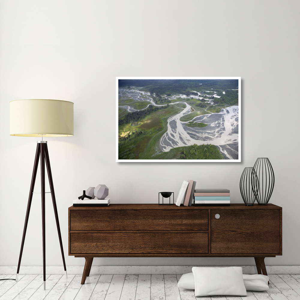 Kwik Stream in taiga, Wrangell-St. Elias National Park, Alaska-Paper Art-50&quotx34"