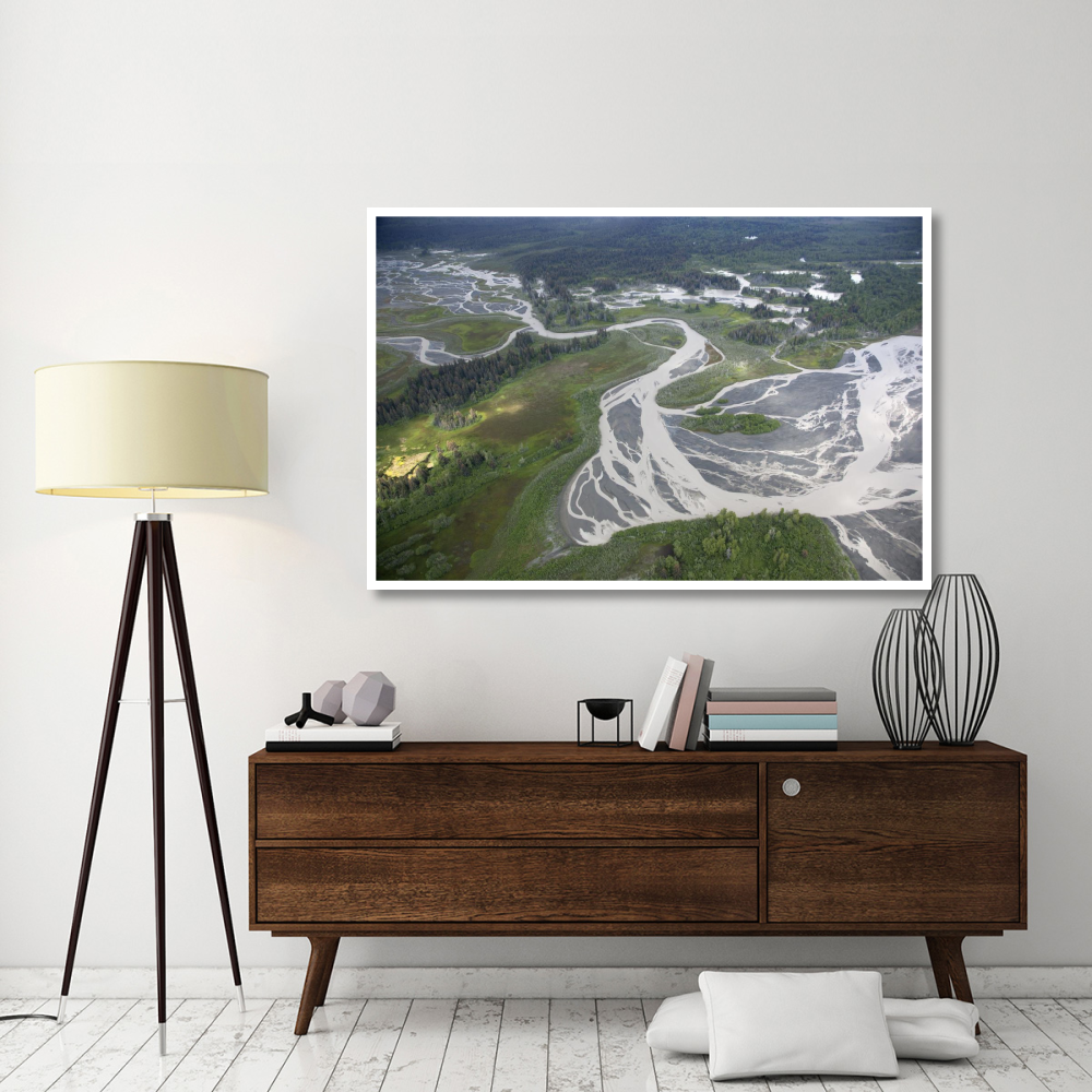 Kwik Stream in taiga, Wrangell-St. Elias National Park, Alaska-Paper Art-62&quotx42"