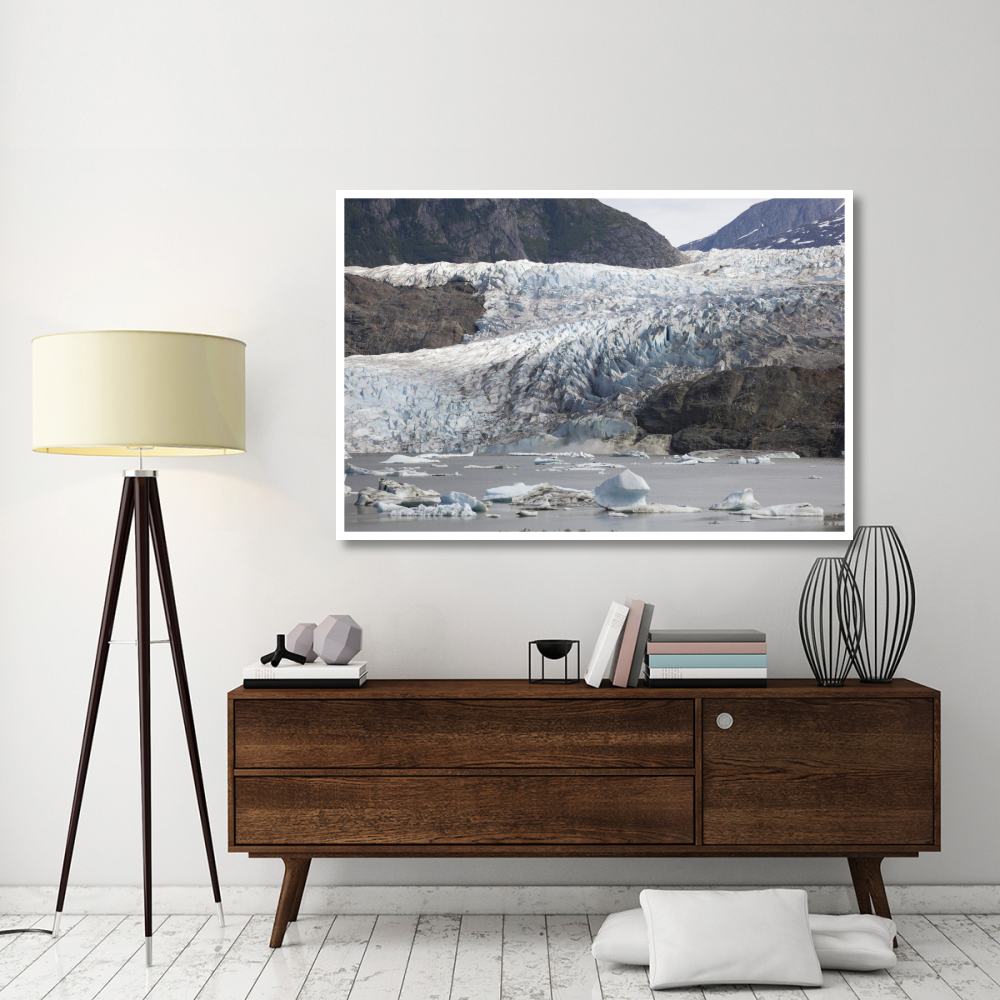 Terminal moraine and glacial lake, Mendenhall Glacier, Juneau, Alaska-Paper Art-62&quotx42"
