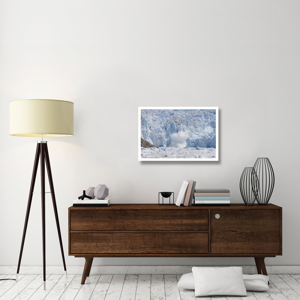 Glacial ice calving into the water, Sawyer Glacier, Tracy Arm Fjord, Alaska-Paper Art-32&quotx22"