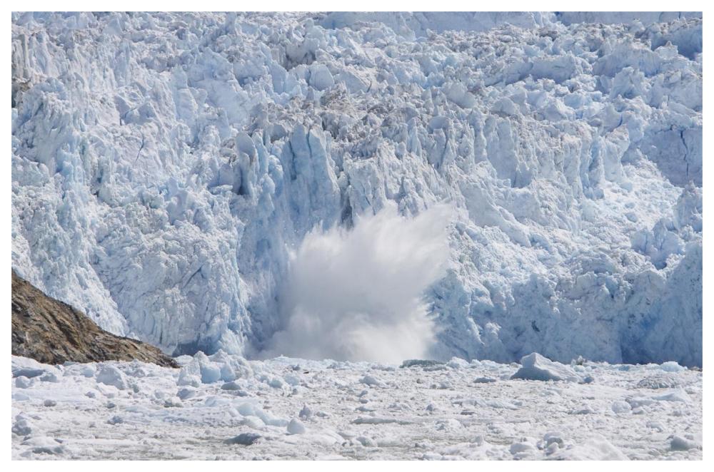 Glacial ice calving into the water, Sawyer Glacier, Tracy Arm Fjord, Alaska-Paper Art-62"x42"