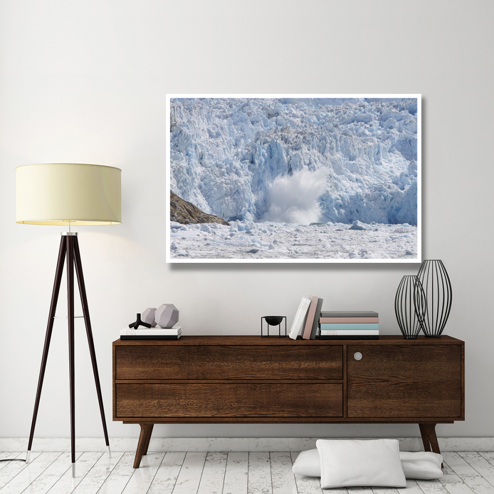 Glacial ice calving into the water, Sawyer Glacier, Tracy Arm Fjord, Alaska-Paper Art-62&quotx42"