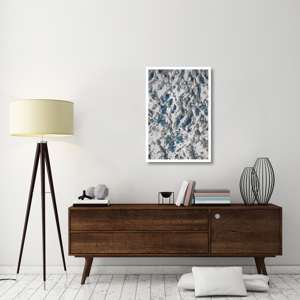 Meltwater lakes on Hubbard Glacier, Wrangell-St. Elias National Park, Alaska-Paper Art-26&quotx38"