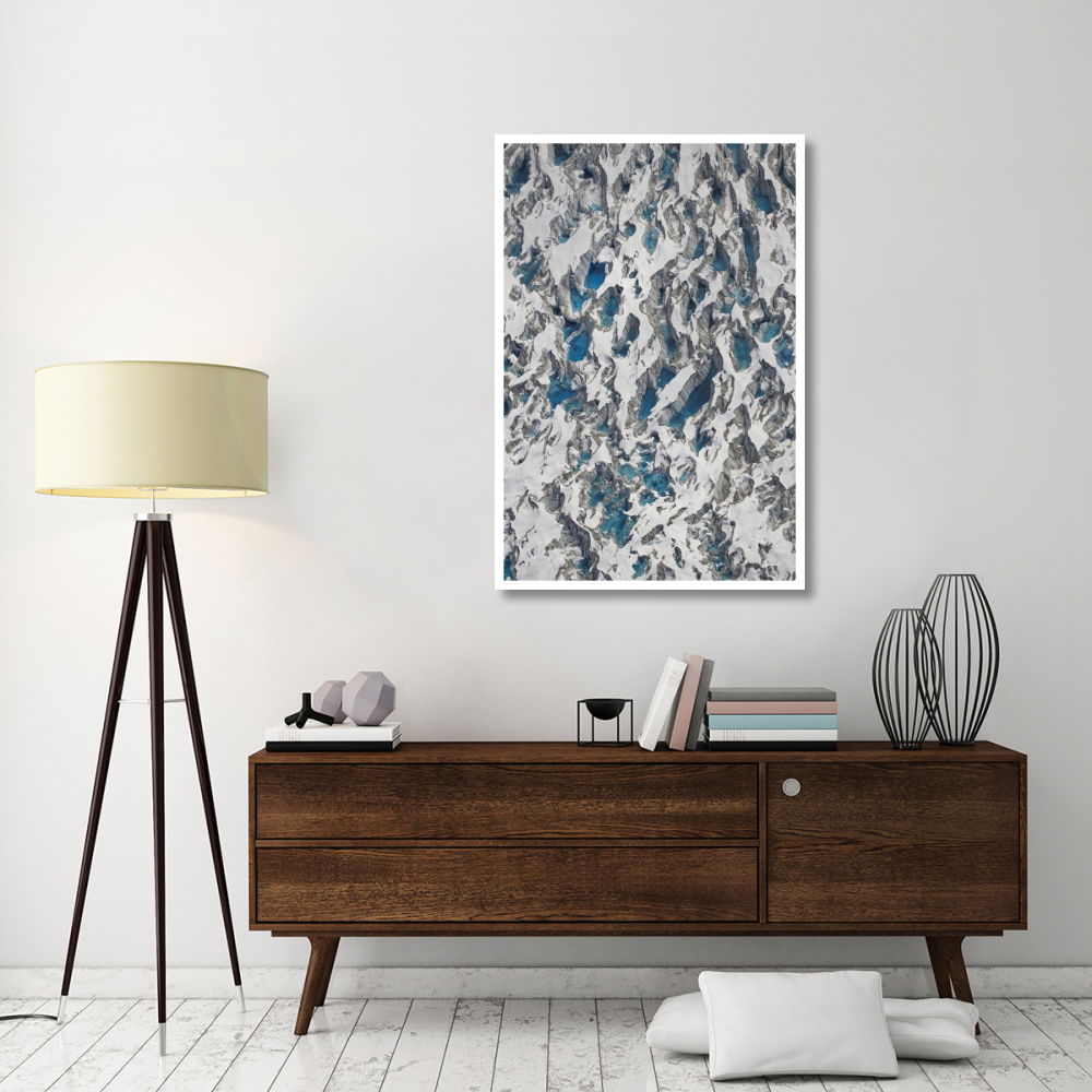 Meltwater lakes on Hubbard Glacier, Wrangell-St. Elias National Park, Alaska-Paper Art-34&quotx50"