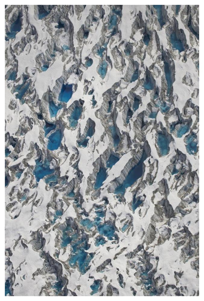 Meltwater lakes on Hubbard Glacier, Wrangell-St. Elias National Park, Alaska-Paper Art-42"x62"