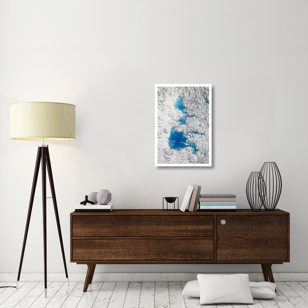 Meltwater lakes on Hubbard Glacier, Wrangell-St. Elias National Park, Alaska-Paper Art-22&quotx32"