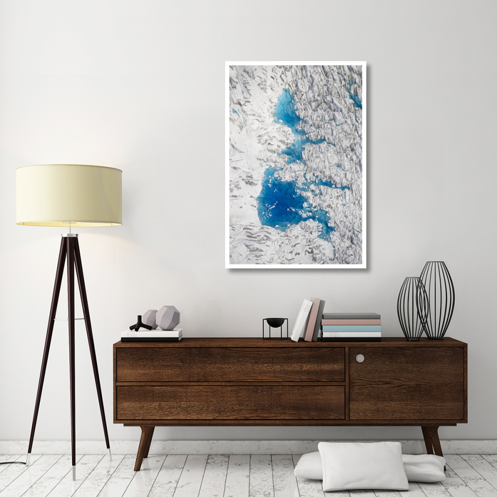 Meltwater lakes on Hubbard Glacier, Wrangell-St. Elias National Park, Alaska-Paper Art-34&quotx50"
