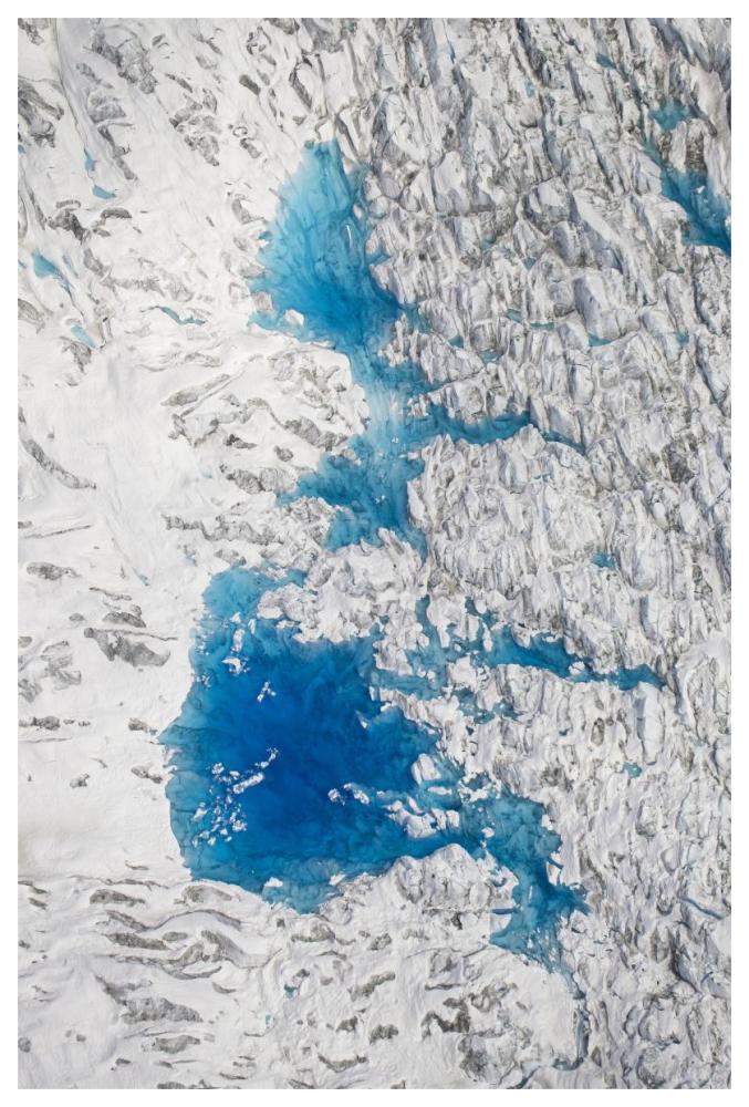 Meltwater lakes on Hubbard Glacier, Wrangell-St. Elias National Park, Alaska-Paper Art-42"x62"