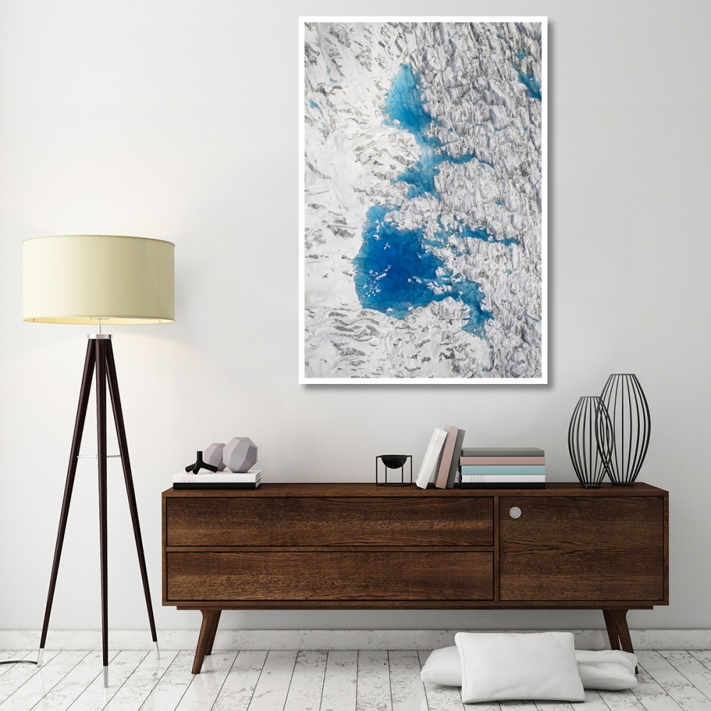 Meltwater lakes on Hubbard Glacier, Wrangell-St. Elias National Park, Alaska-Paper Art-42&quotx62"