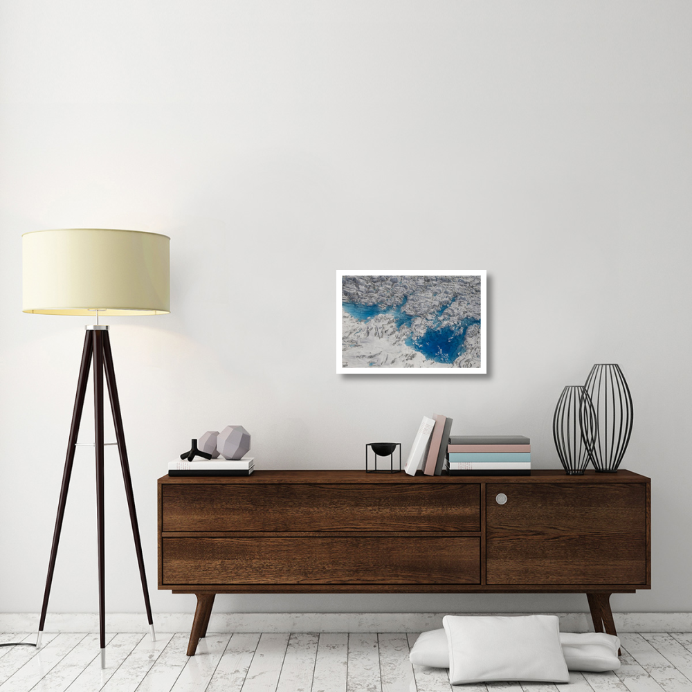Meltwater lakes on Hubbard Glacier, Wrangell-St. Elias National Park, Alaska-Paper Art-26&quotx18"