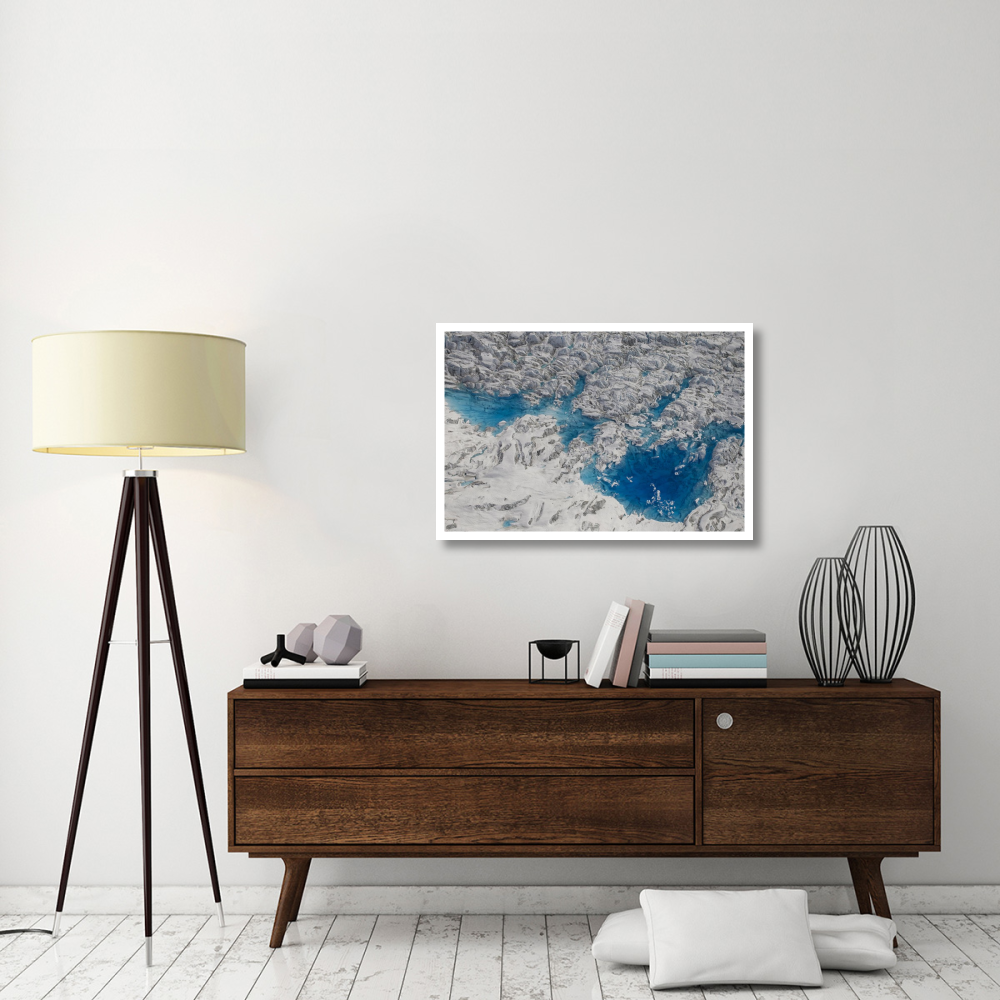 Meltwater lakes on Hubbard Glacier, Wrangell-St. Elias National Park, Alaska-Paper Art-38&quotx26"