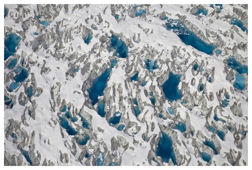 Meltwater lakes on Hubbard Glacier, Wrangell-St. Elias National Park, Alaska-Paper Art-62"x42"