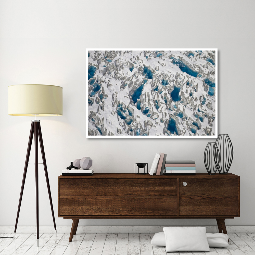 Meltwater lakes on Hubbard Glacier, Wrangell-St. Elias National Park, Alaska-Paper Art-62&quotx42"