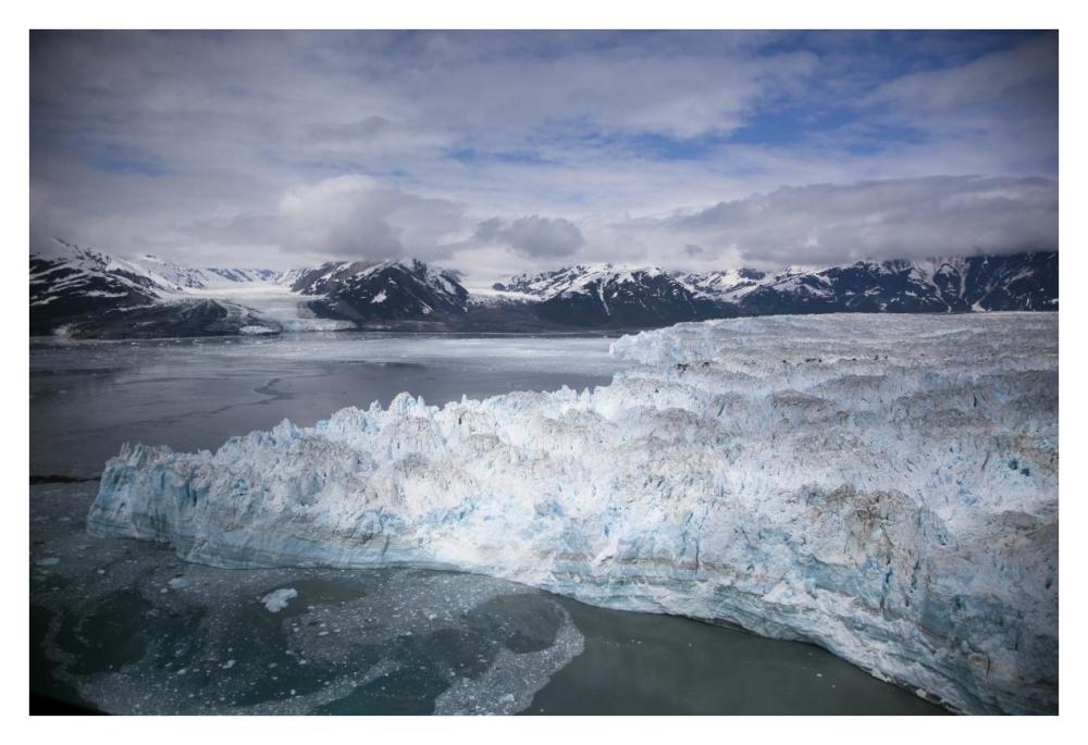 Hubbard Glacier encroaching on Gilbert Point, Wrangell-St. Elias National Park, Alaska-Paper Art-38"x26"
