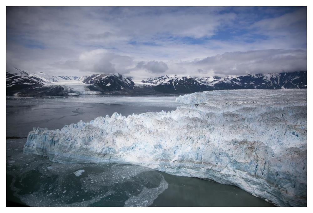 Hubbard Glacier encroaching on Gilbert Point, Wrangell-St. Elias National Park, Alaska-Paper Art-50"x34"