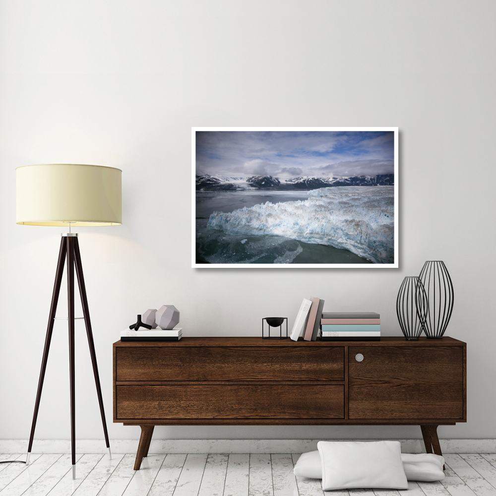 Hubbard Glacier encroaching on Gilbert Point, Wrangell-St. Elias National Park, Alaska-Paper Art-50&quotx34"