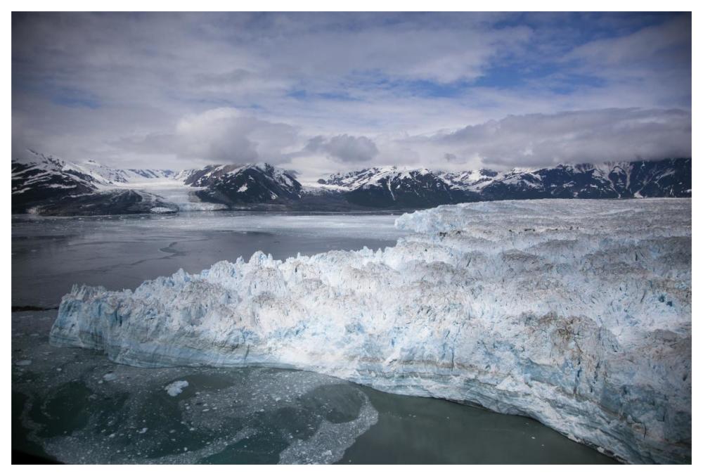 Hubbard Glacier encroaching on Gilbert Point, Wrangell-St. Elias National Park, Alaska-Paper Art-62"x42"
