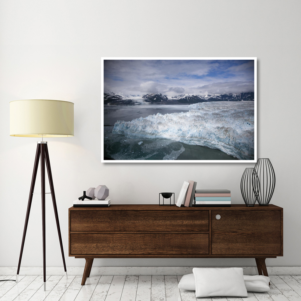 Hubbard Glacier encroaching on Gilbert Point, Wrangell-St. Elias National Park, Alaska-Paper Art-62&quotx42"