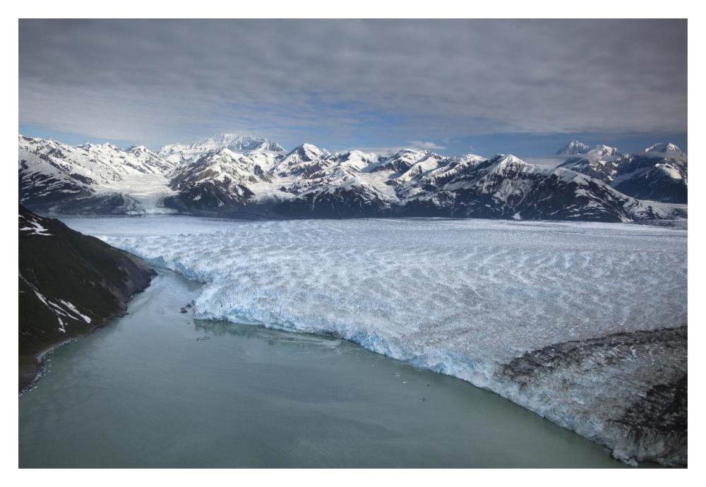 Hubbard Glacier encroaching on Gilbert Point, Wrangell-St. Elias National Park, Alaska-Paper Art-20"x14"