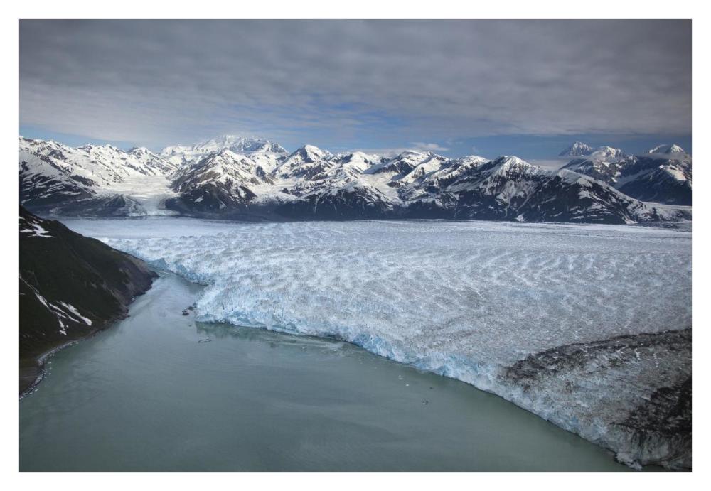 Hubbard Glacier encroaching on Gilbert Point, Wrangell-St. Elias National Park, Alaska-Paper Art-38"x26"