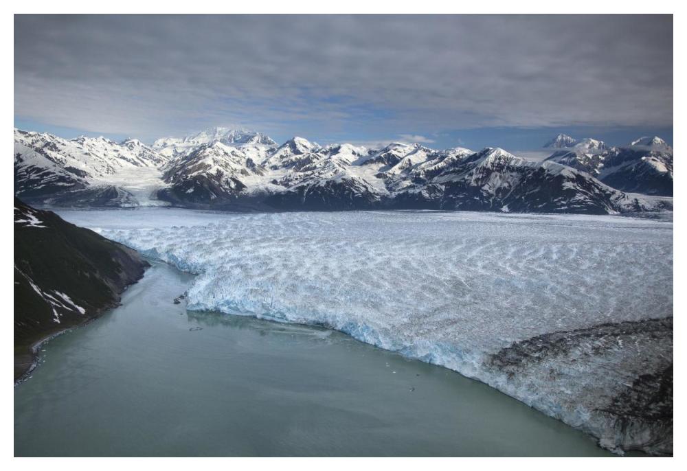 Hubbard Glacier encroaching on Gilbert Point, Wrangell-St. Elias National Park, Alaska-Paper Art-50"x34"