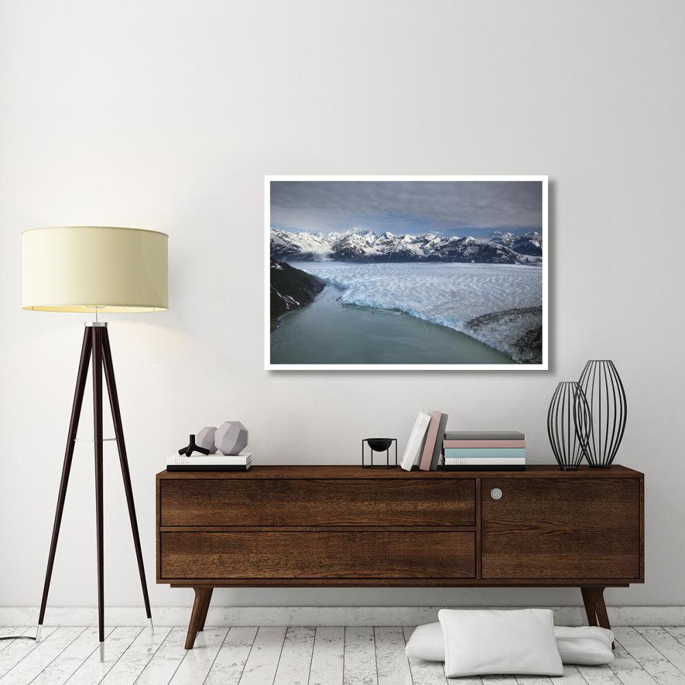 Hubbard Glacier encroaching on Gilbert Point, Wrangell-St. Elias National Park, Alaska-Paper Art-50&quotx34"