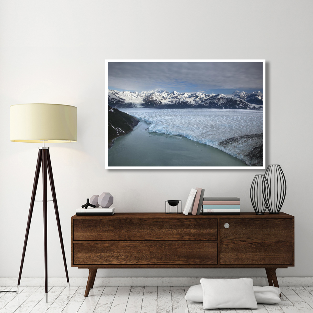 Hubbard Glacier encroaching on Gilbert Point, Wrangell-St. Elias National Park, Alaska-Paper Art-62&quotx42"