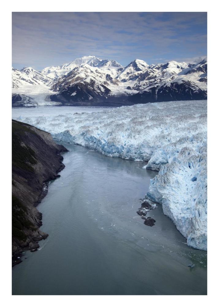 Hubbard Glacier encroaching on Gilbert Point, Wrangell-St. Elias National Park, Alaska-Paper Art-18"x26"