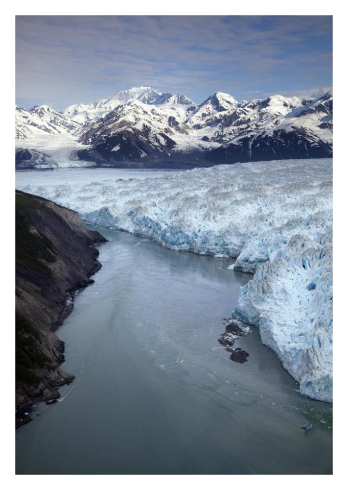 Hubbard Glacier encroaching on Gilbert Point, Wrangell-St. Elias National Park, Alaska-Paper Art-22"x32"