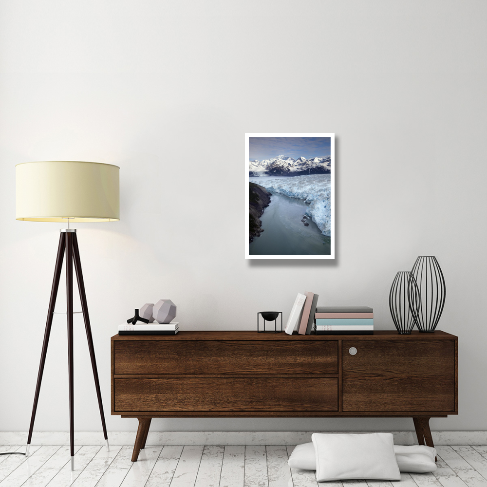 Hubbard Glacier encroaching on Gilbert Point, Wrangell-St. Elias National Park, Alaska-Paper Art-22&quotx32"
