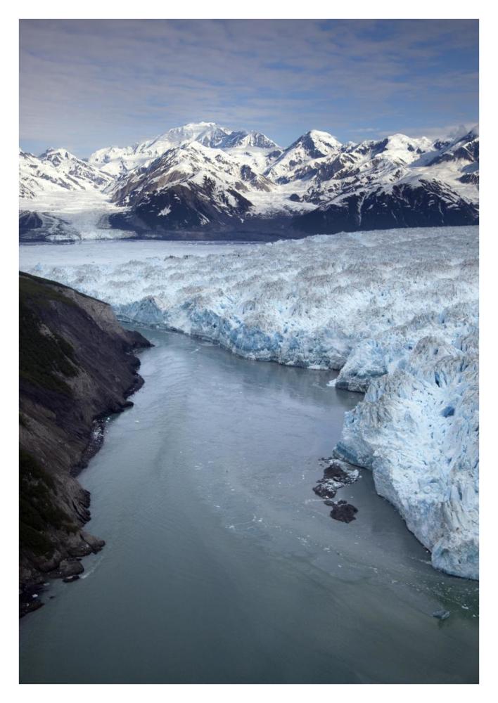 Hubbard Glacier encroaching on Gilbert Point, Wrangell-St. Elias National Park, Alaska-Paper Art-26"x38"