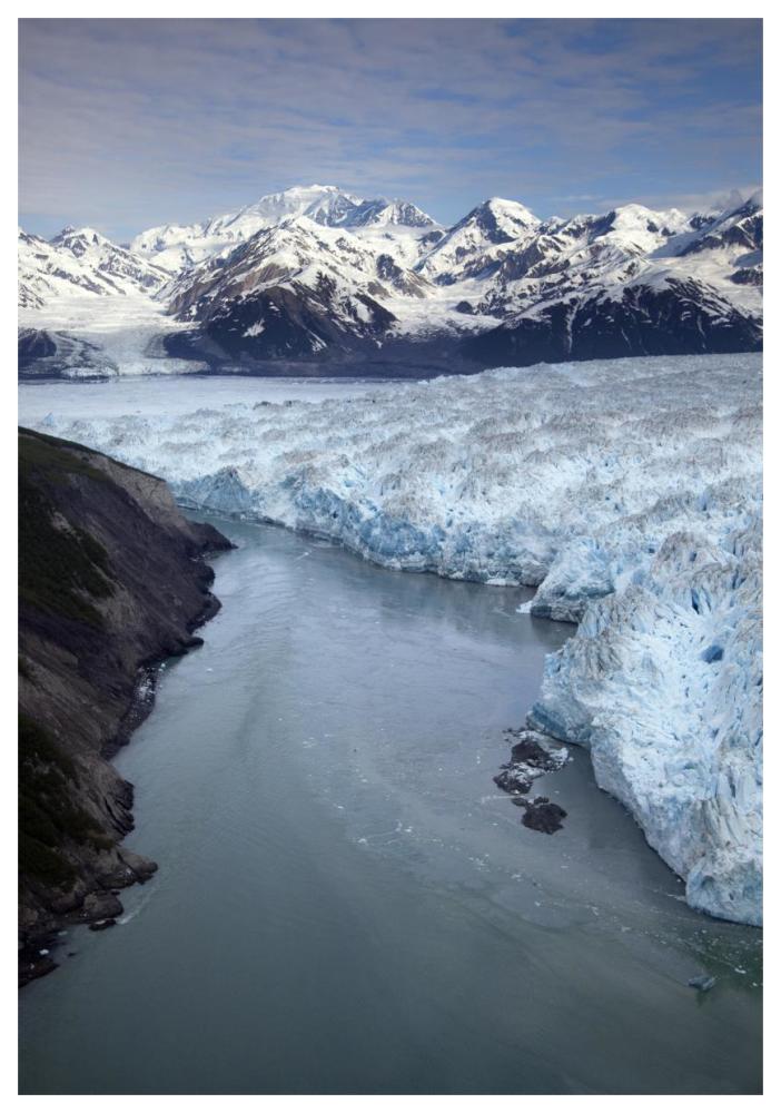 Hubbard Glacier encroaching on Gilbert Point, Wrangell-St. Elias National Park, Alaska-Paper Art-42"x62"